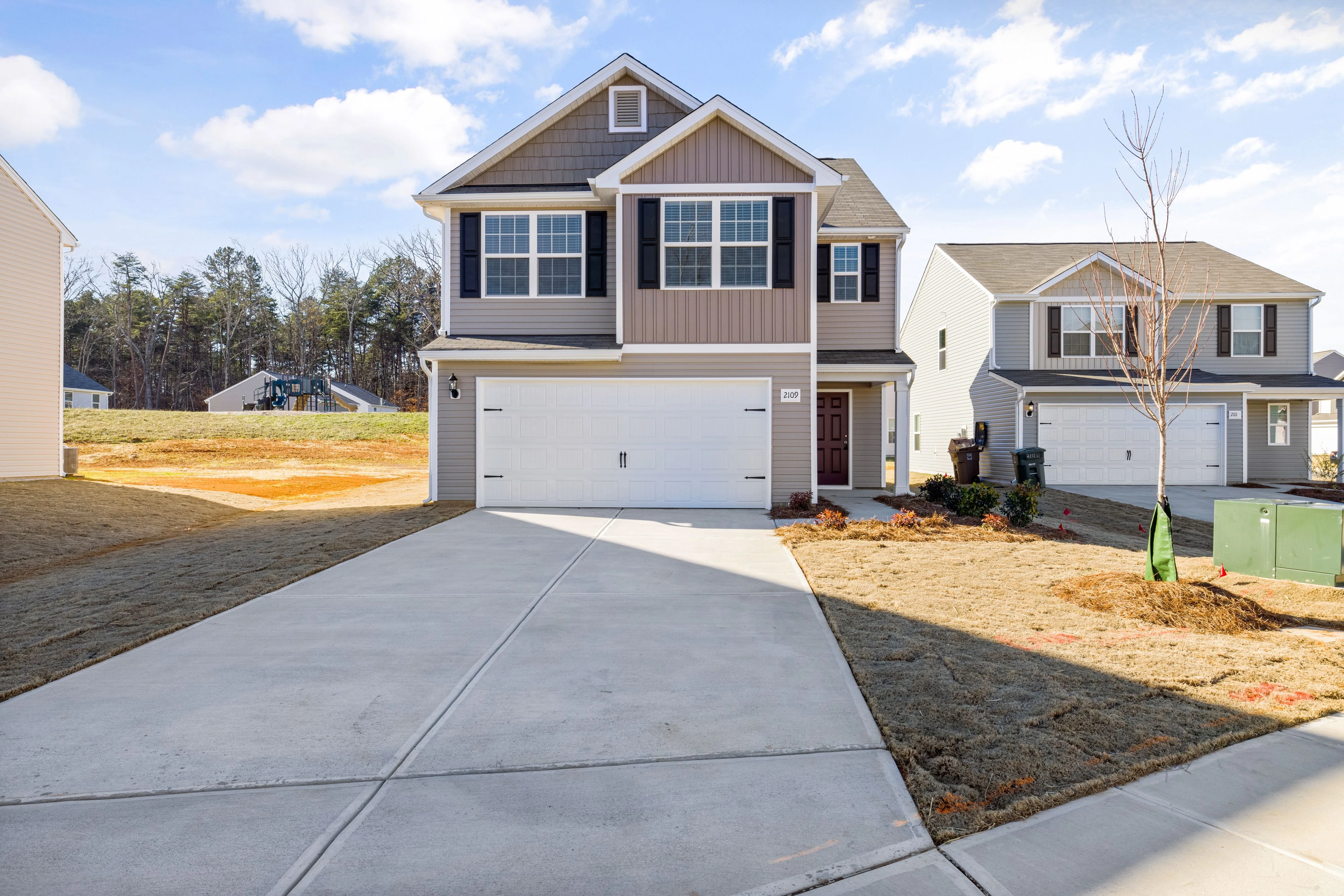 Residential garage door in Black Wolf